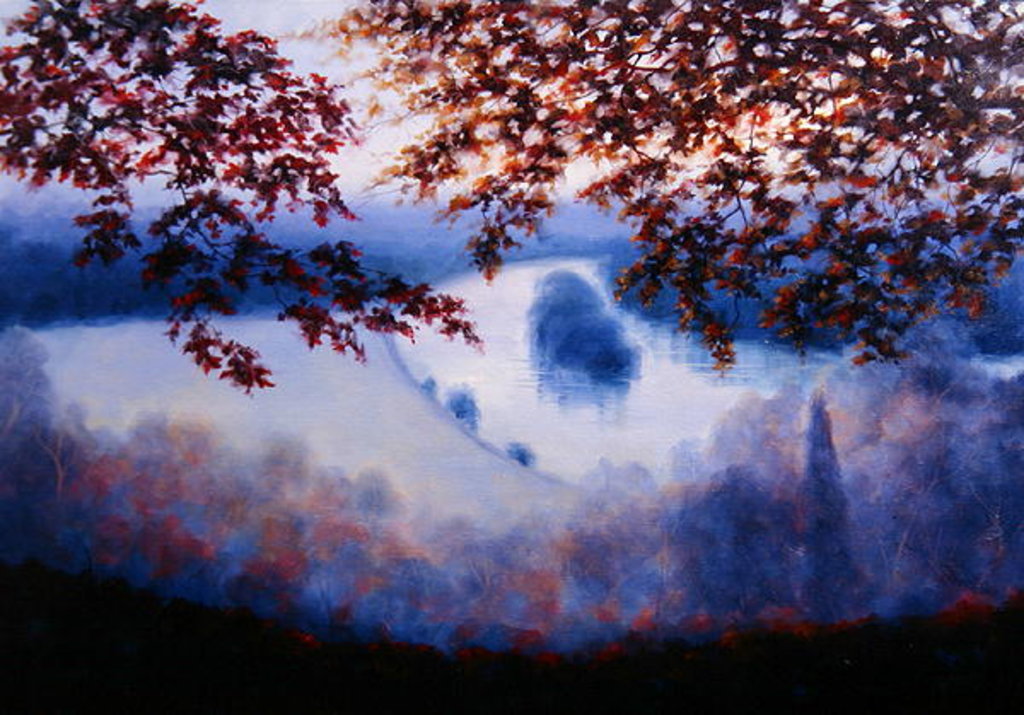 Detail of Two Oaks, 2005 landscape by Lee Campbell