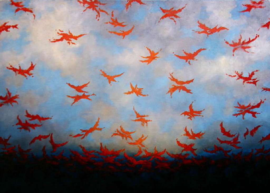 Detail of Fragments, 2006 leaves clouds by Lee Campbell