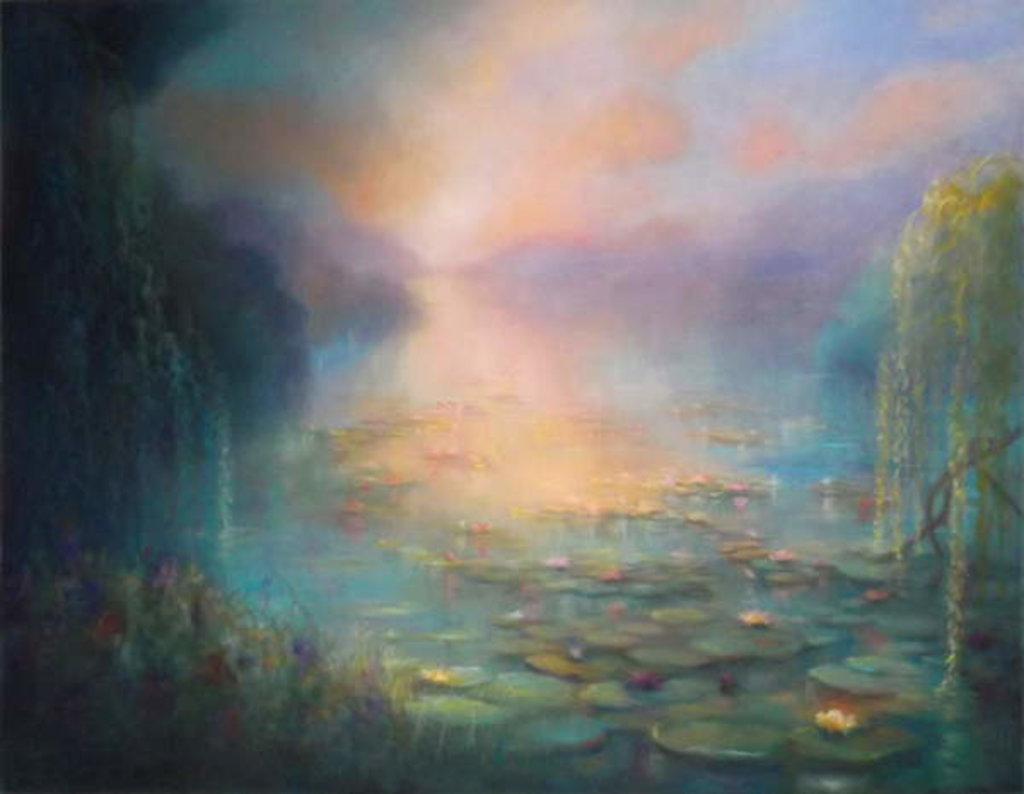 Detail of Tranquility, 2016Misty river. by Lee Campbell