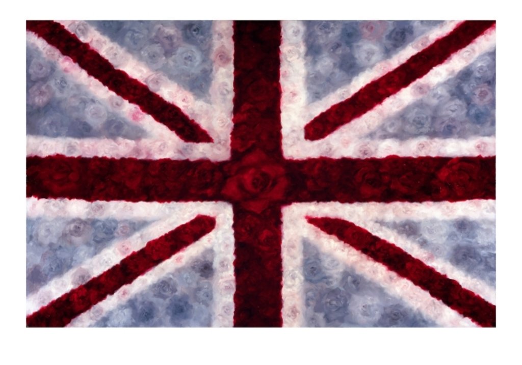 Detail of Union Rose, 2009 UK flag, roses by Lee Campbell