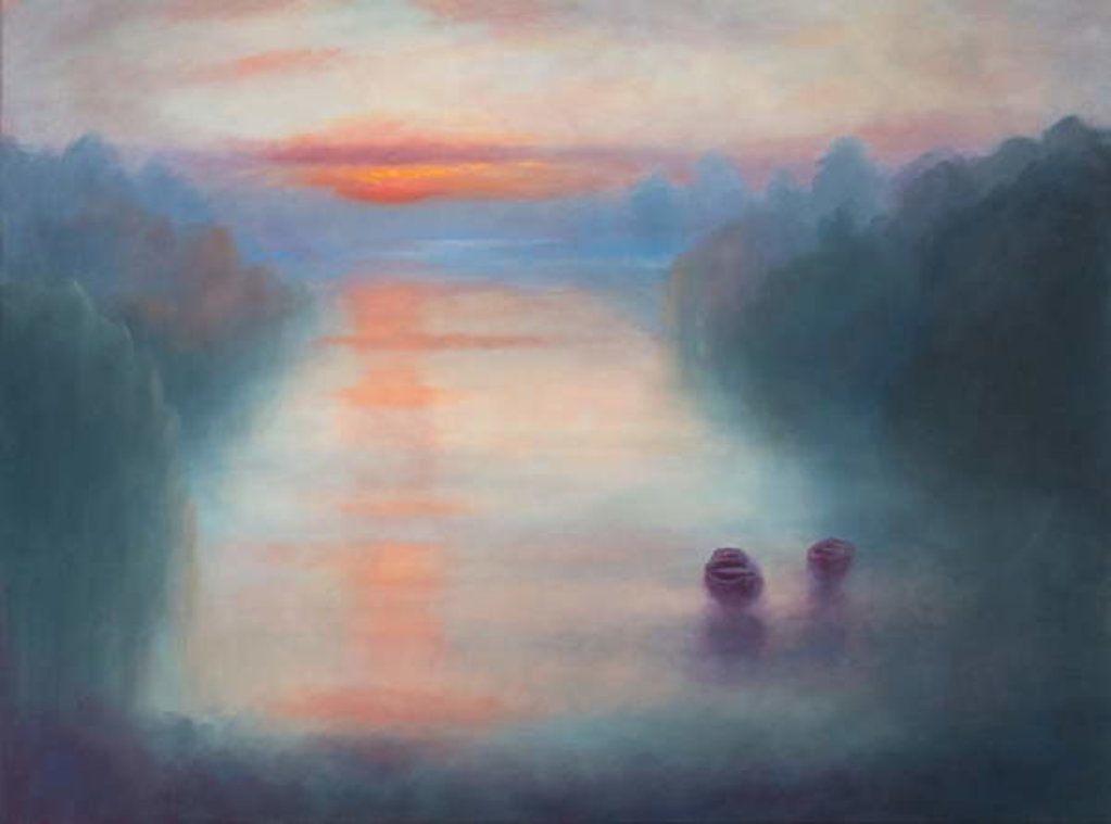 Detail of Morning Mist, 2017,Landscape, river by Lee Campbell