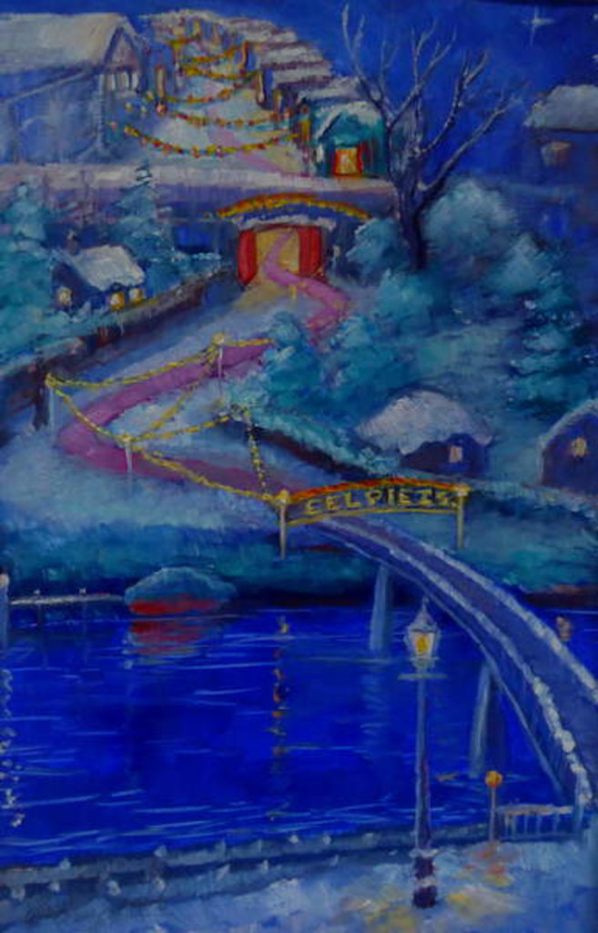 Detail of Eel Pie Island, 2018 Winter View of path to my studio by Lee Campbell