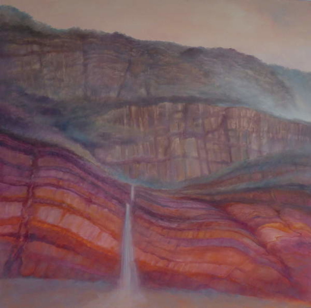 Detail of Jurassic, 2018 Cliff face with strata. by Lee Campbell