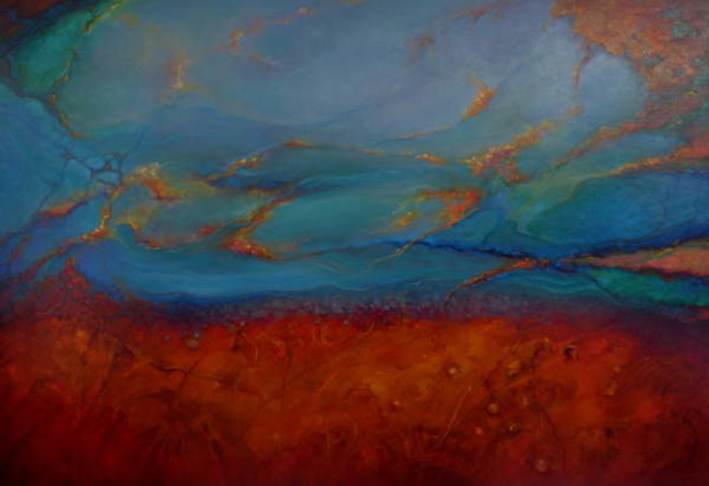 Detail of Opal and Amber, 2018 Textured abstract. by Lee Campbell