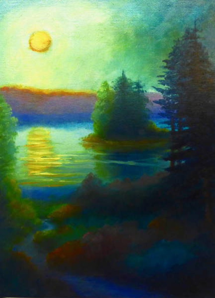 Detail of Winter Light, 2019 Nordic landscape by Lee Campbell