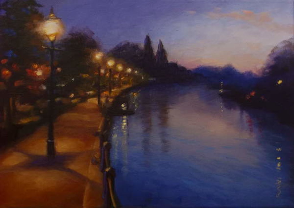 Detail of Twickenham Lights 2013 Landscape River Thames by Lee Campbell