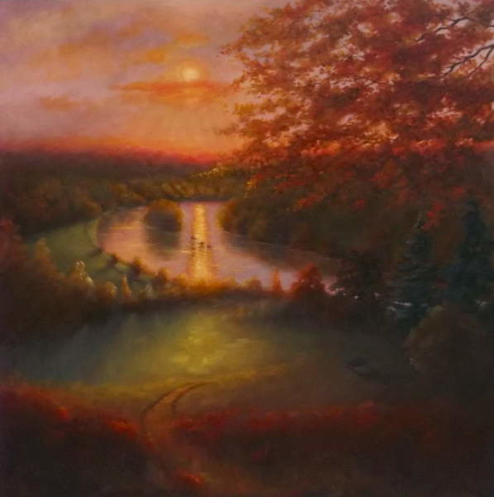 Detail of October Glow 2011 Landscape by Lee Campbell