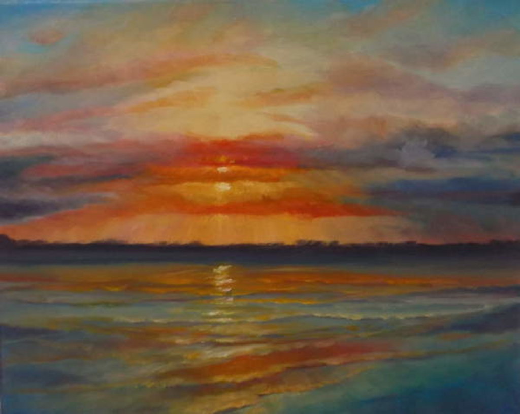 Detail of Sunset, 2013 Seascape by Lee Campbell