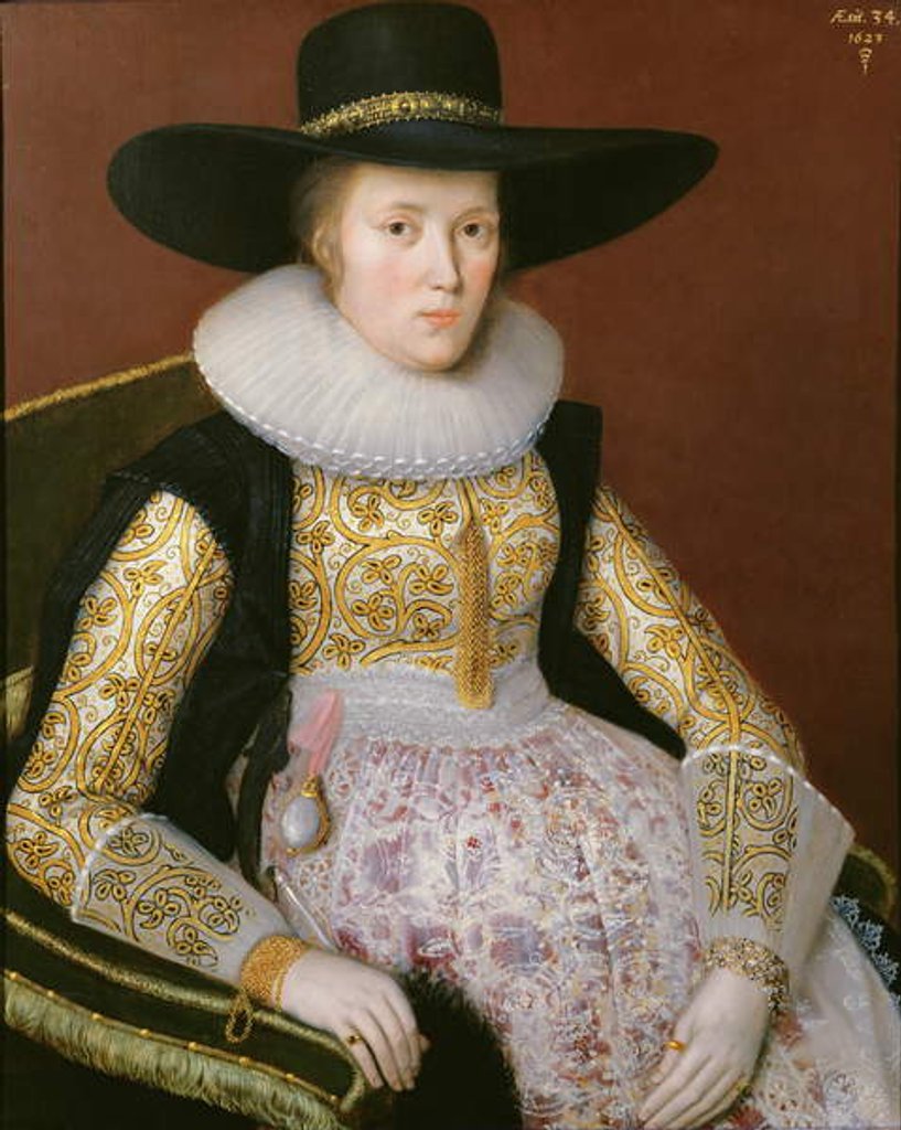 Detail of Unknown Lady, 1623 by Robert Peake