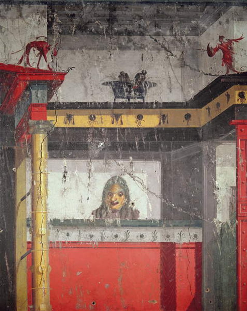 Detail of Interior wall with illusionistic painting, 25 BC - AD 25 by Roman Roman