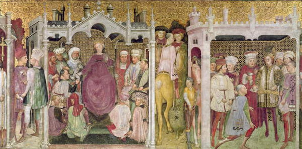 Detail of Queen Teodolinda enthroned by Zavattari Family