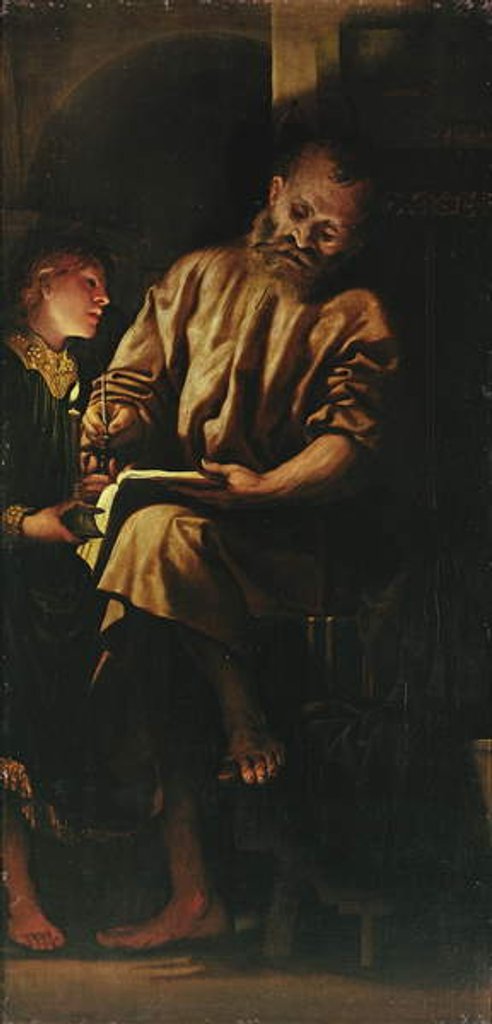 Detail of St. Matthew and the Angel by Girolamo Romanino