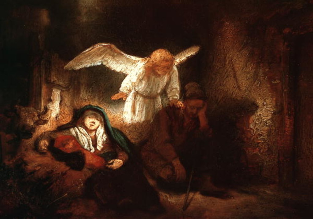 Detail of Joseph's Dream in the Stable in Bethlehem, 1645 by Rembrandt Harmensz. van Rijn