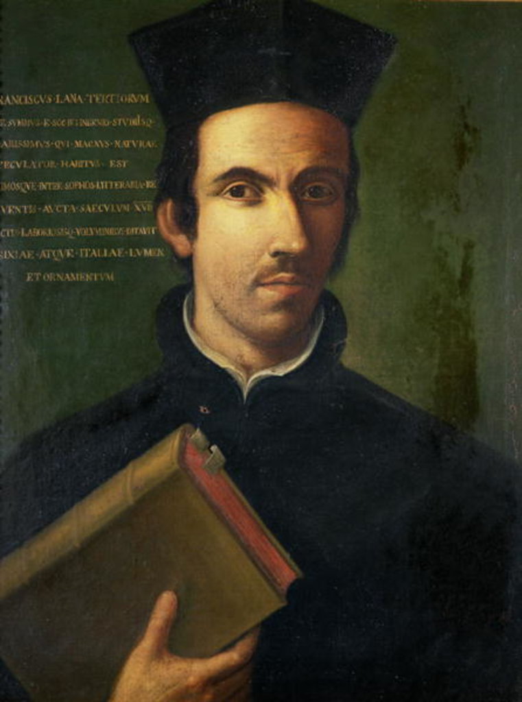 Detail of Portrait of Francesco Lana by School Italian