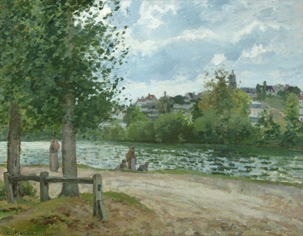 Detail of The Banks of the Oise at Pontoise, 1870 by Camille Pissarro