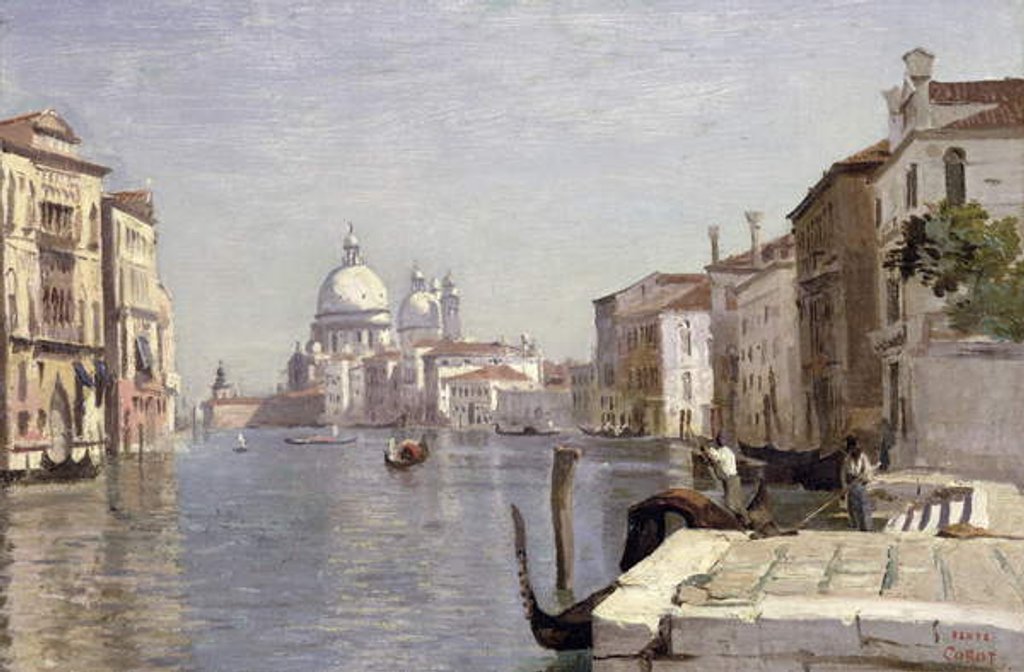 Detail of Venice - View of Campo della Carita looking towards the Dome of the Salute, 1834 by Jean Baptiste Camille Corot