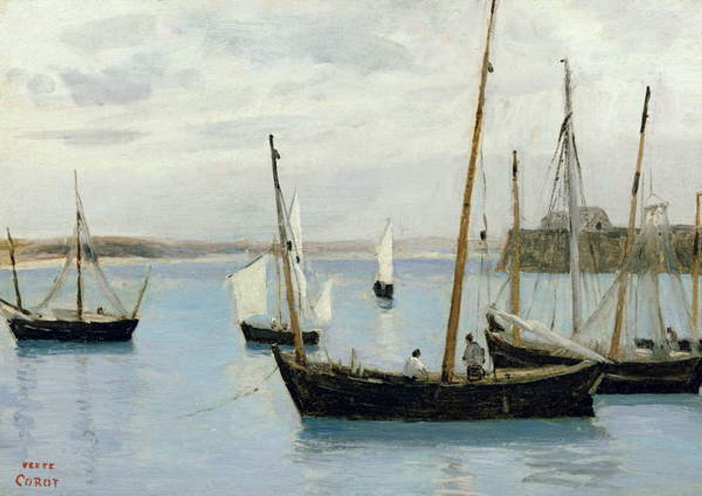 Detail of Granville, Fishing Boats, c.1860 by Jean Baptiste Camille Corot