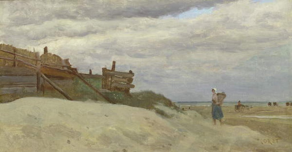Detail of The Beach at Dunkirk, 1857 by Jean Baptiste Camille Corot