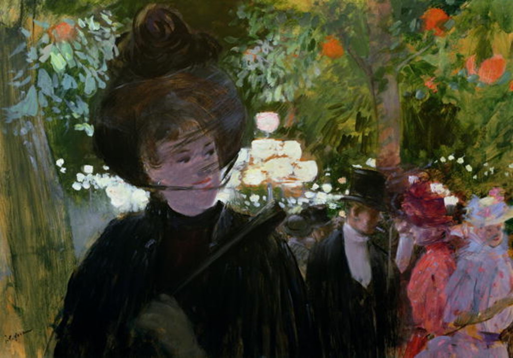 Detail of The Garden in Paris, c.1882 by Jean Louis Forain