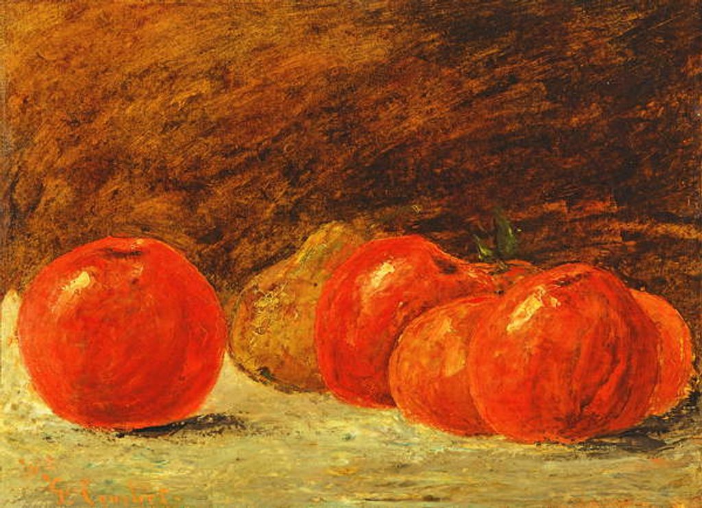 Detail of Still Life with Apples by Gustave Courbet
