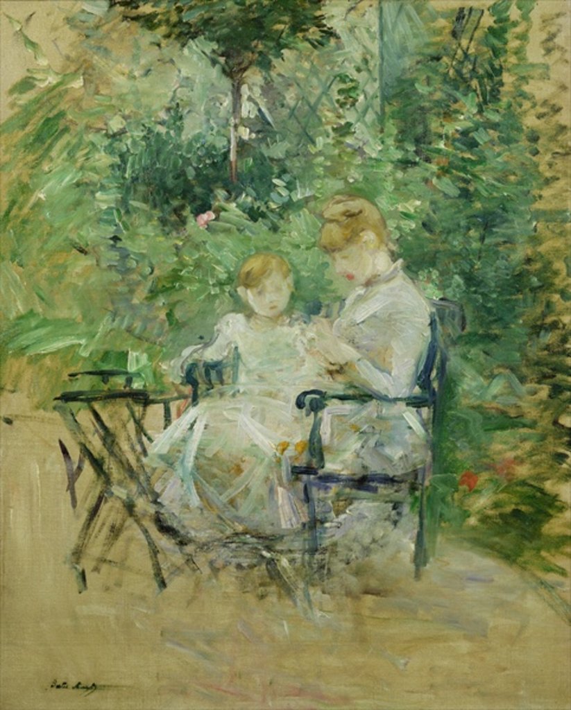 Detail of In the Garden, c.1885 by Berthe Morisot