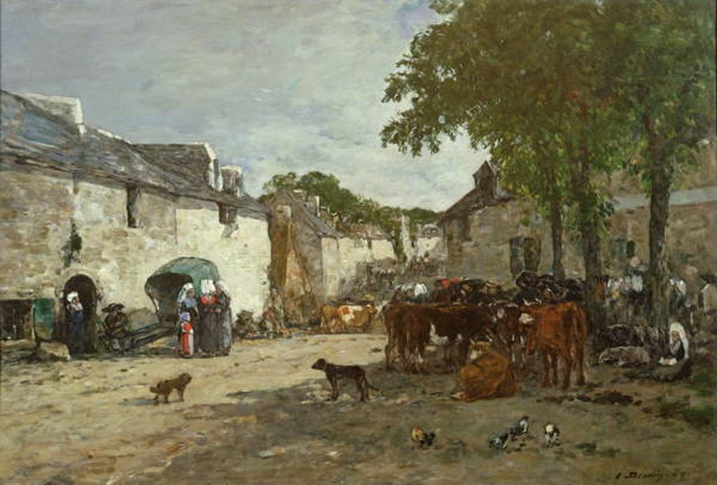 Detail of Animal Market at Daoulas, 1869 by Eugene Louis Boudin