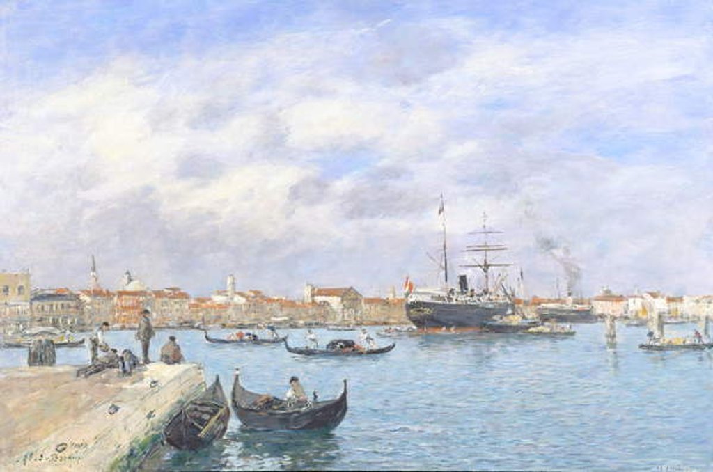 Detail of View of Venice, 1895 by Eugene Louis Boudin