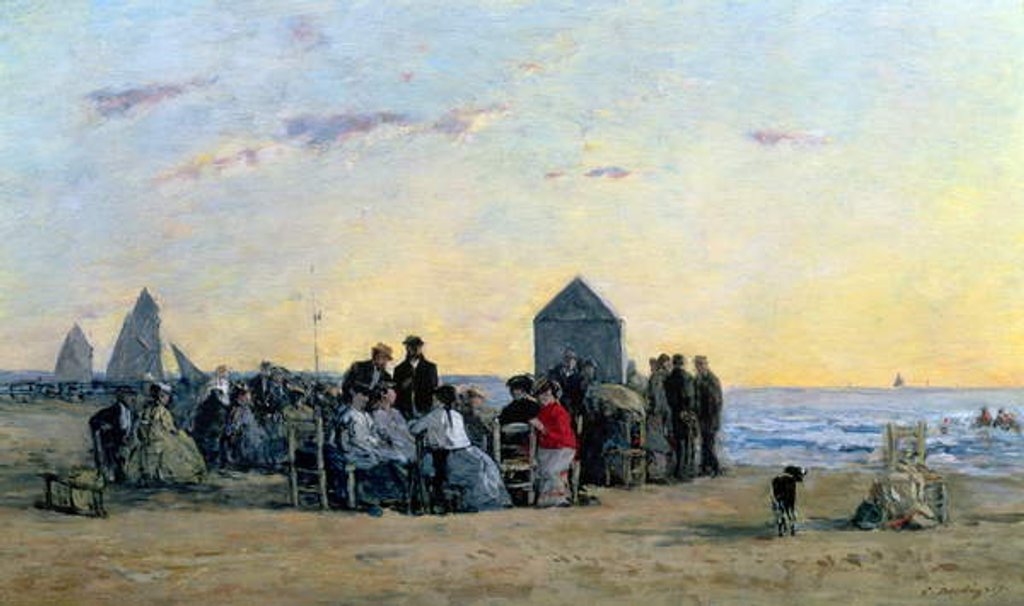Detail of Beach Scene at Trouville - Sunset, 1867 by Eugene Louis Boudin