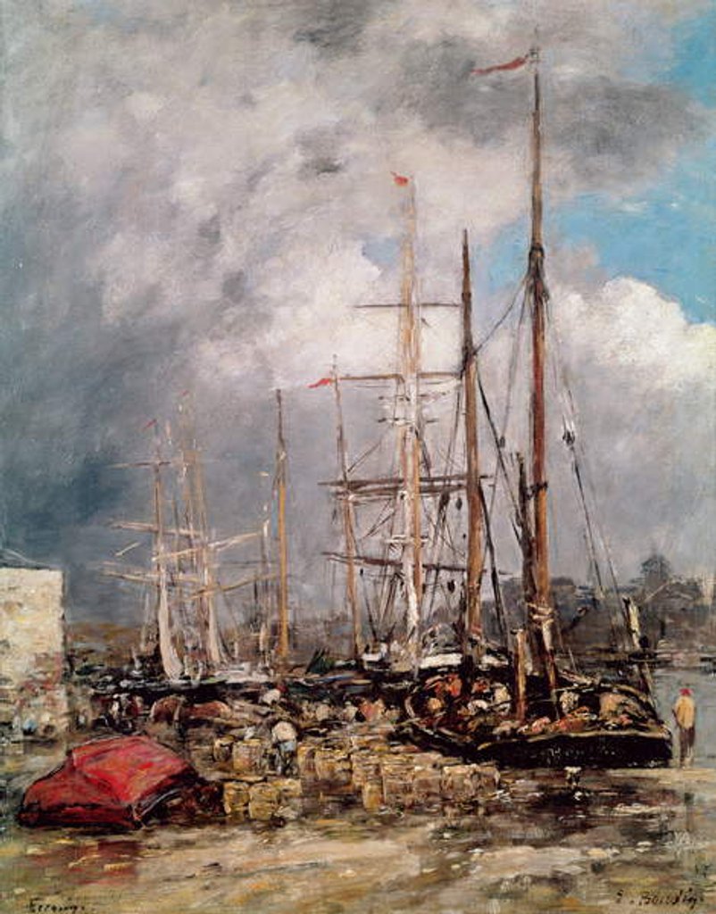 Detail of Fecamp, Herring Fishers, 1892-94 by Eugene Louis Boudin