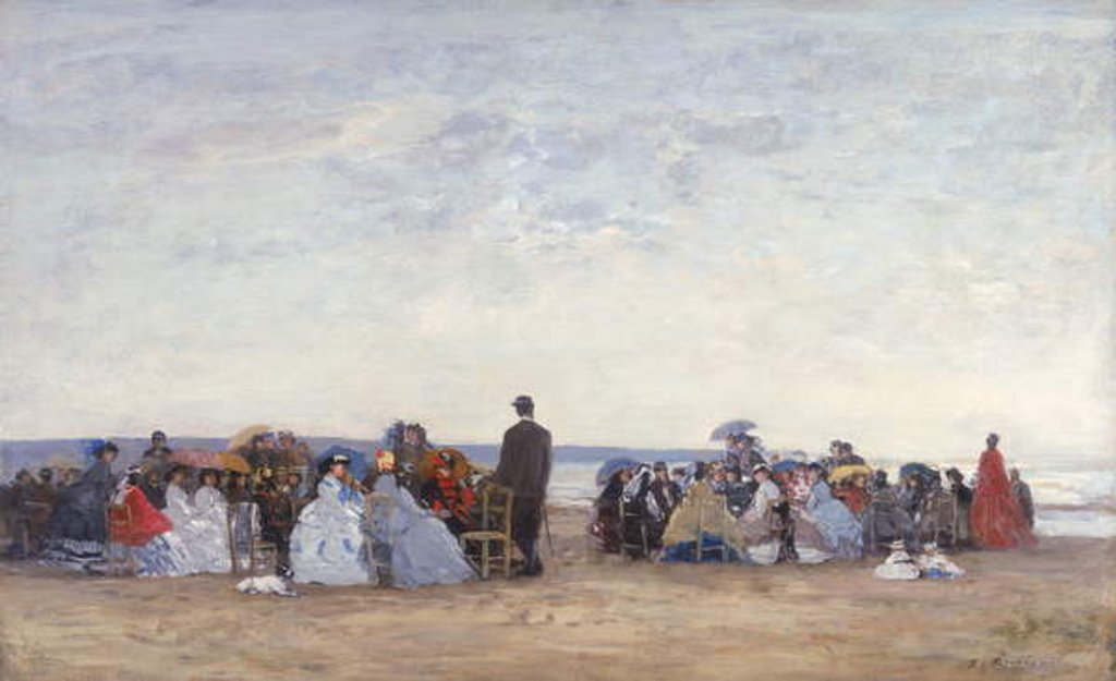 Detail of Beach Scene near Trouville, c.1863-66 by Eugene Louis Boudin