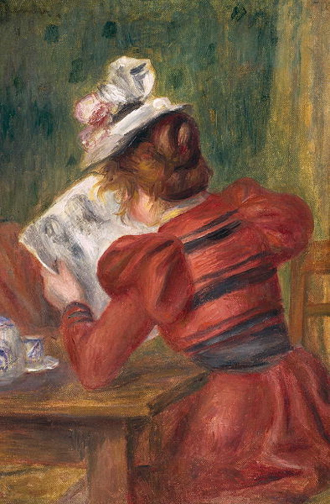 Detail of Young Girl Reading, 1897 by Pierre Auguste Renoir