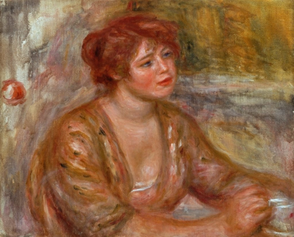 Detail of The Cup of Coffee, Portrait of Andree 1917 by Pierre Auguste Renoir
