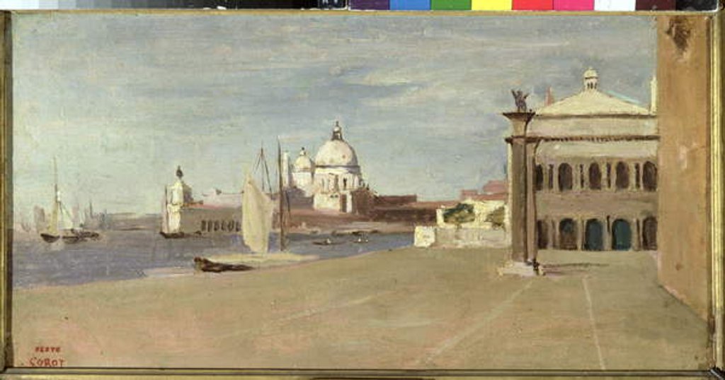 Detail of View of the Grand Canal, Venice by Jean Baptiste Camille Corot