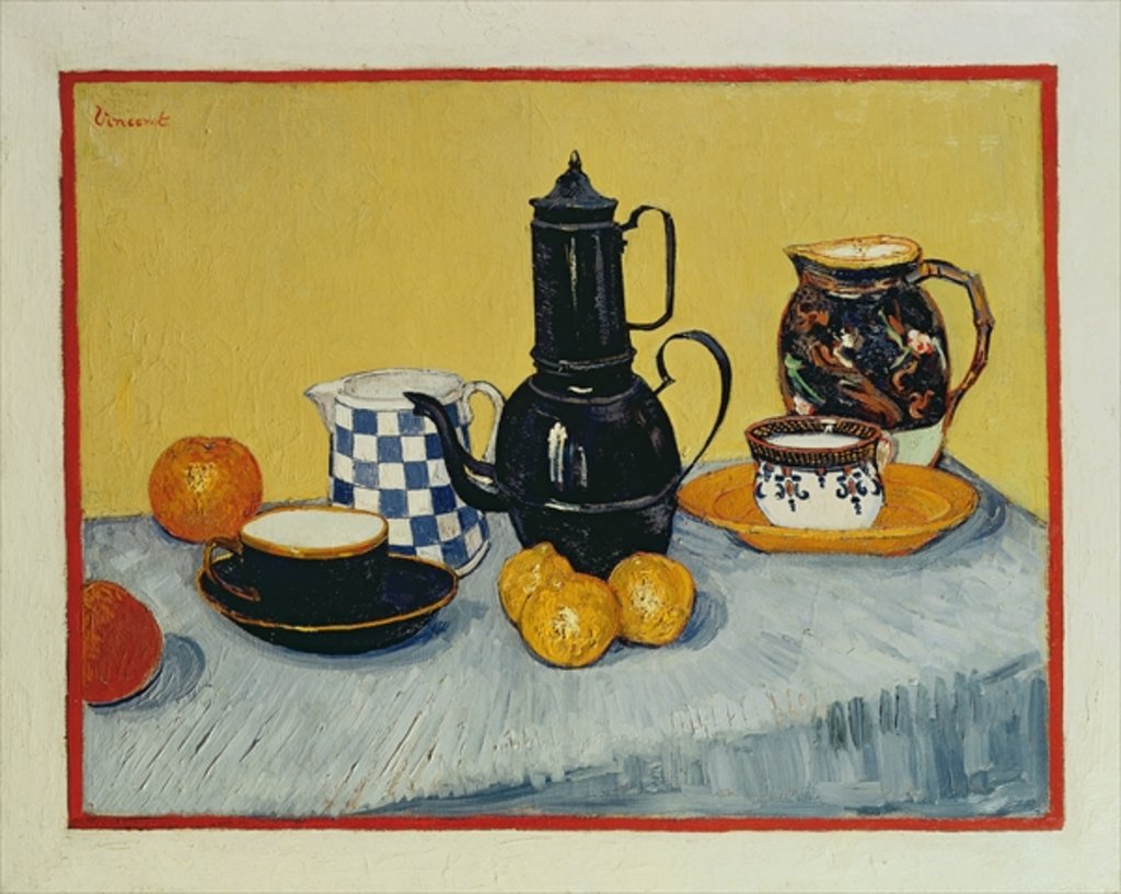 Detail of Still Life with Blue Enamel Coffeepot, Earthenware and Fruit, 1888 by Vincent van Gogh
