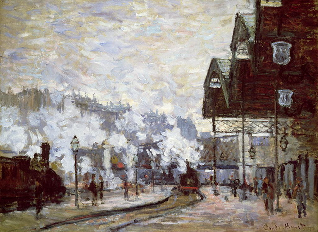 Detail of Gare Saint-Lazare, Paris, 1877 by Claude Monet