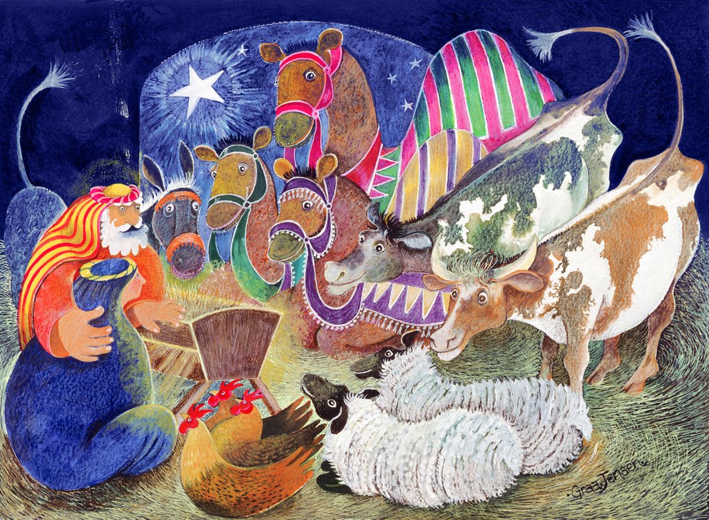 Detail of The Nativity by Lisa Graa Jensen