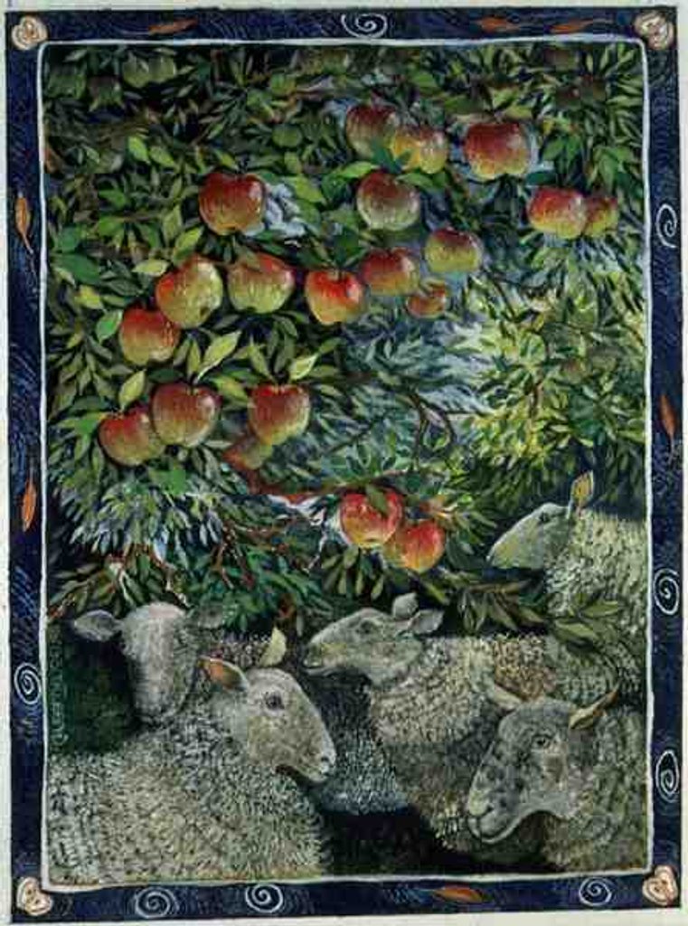 Detail of Sheep and Orchard, 1996 by Lisa Graa Jensen