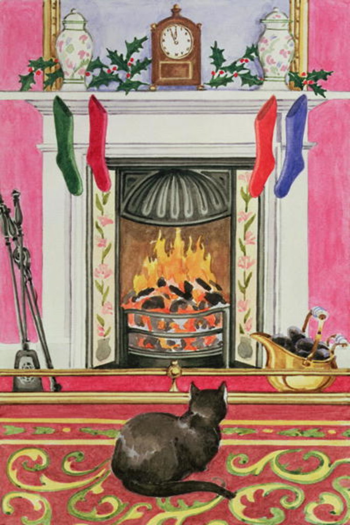 Detail of Fireside Scene at Christmas by Lavinia Hamer