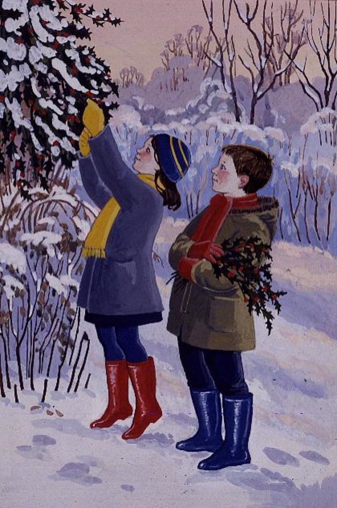 Detail of Gathering Holly by Lavinia Hamer