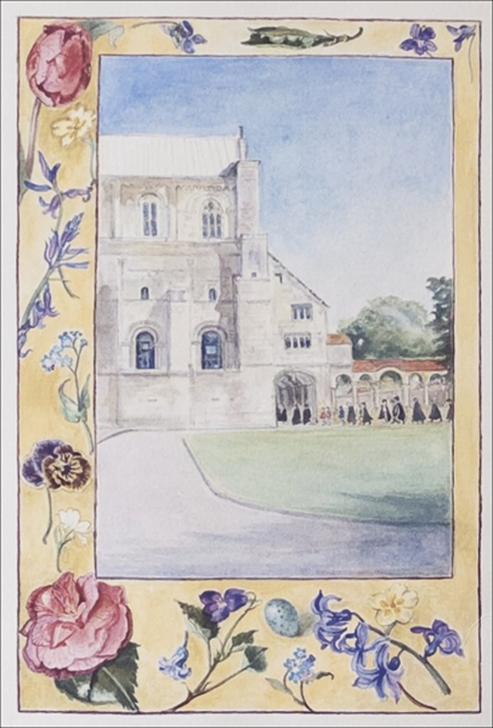 Detail of Winchester Cathedral, Choristers off to practice, 2007 by Caroline Hervey-Bathurst