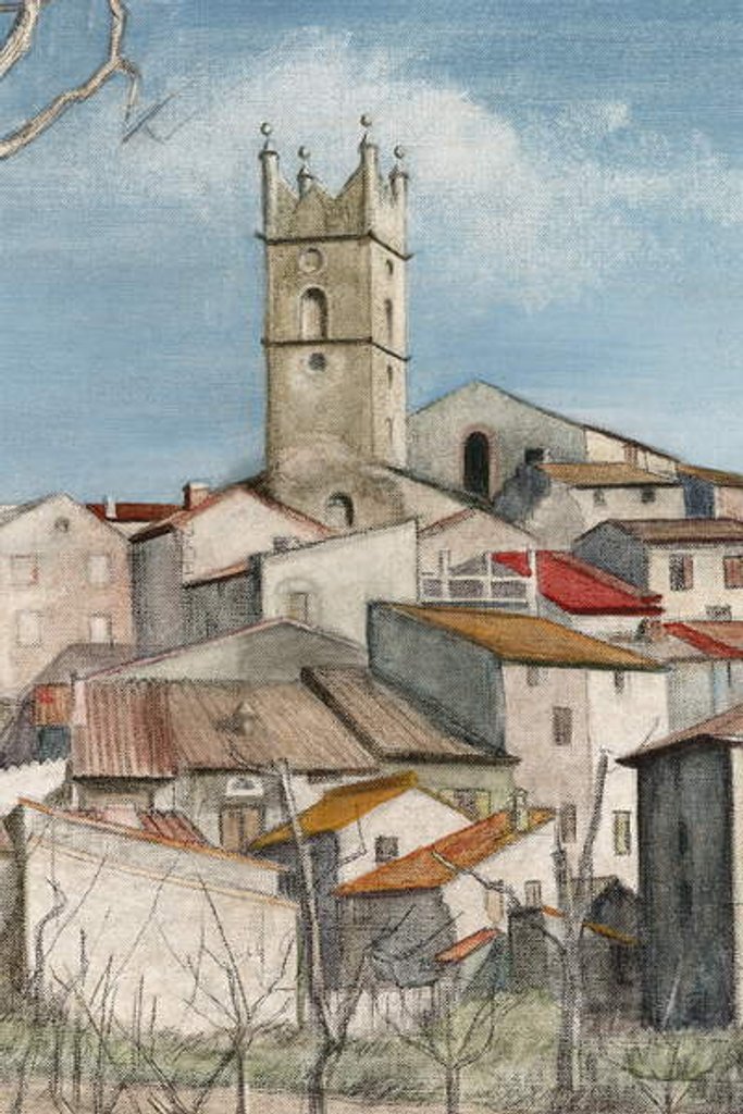 Detail of Early Spring, view through an orchard, c.1925 by Harry Morley