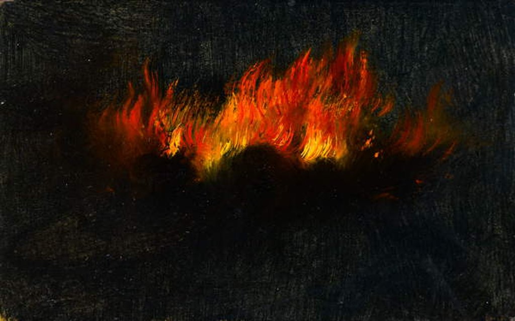 Detail of Zeppelin in flames as seen through telescope from Southfields, September 3rd 1916 by Walter Hunt