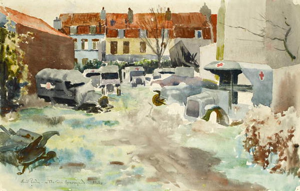 Detail of The Cars Graveyard, Malo, c.1919 by Ernest Procter