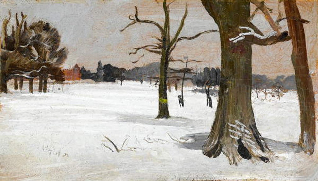 Detail of Snow scene, c.1918 by Charles Sims