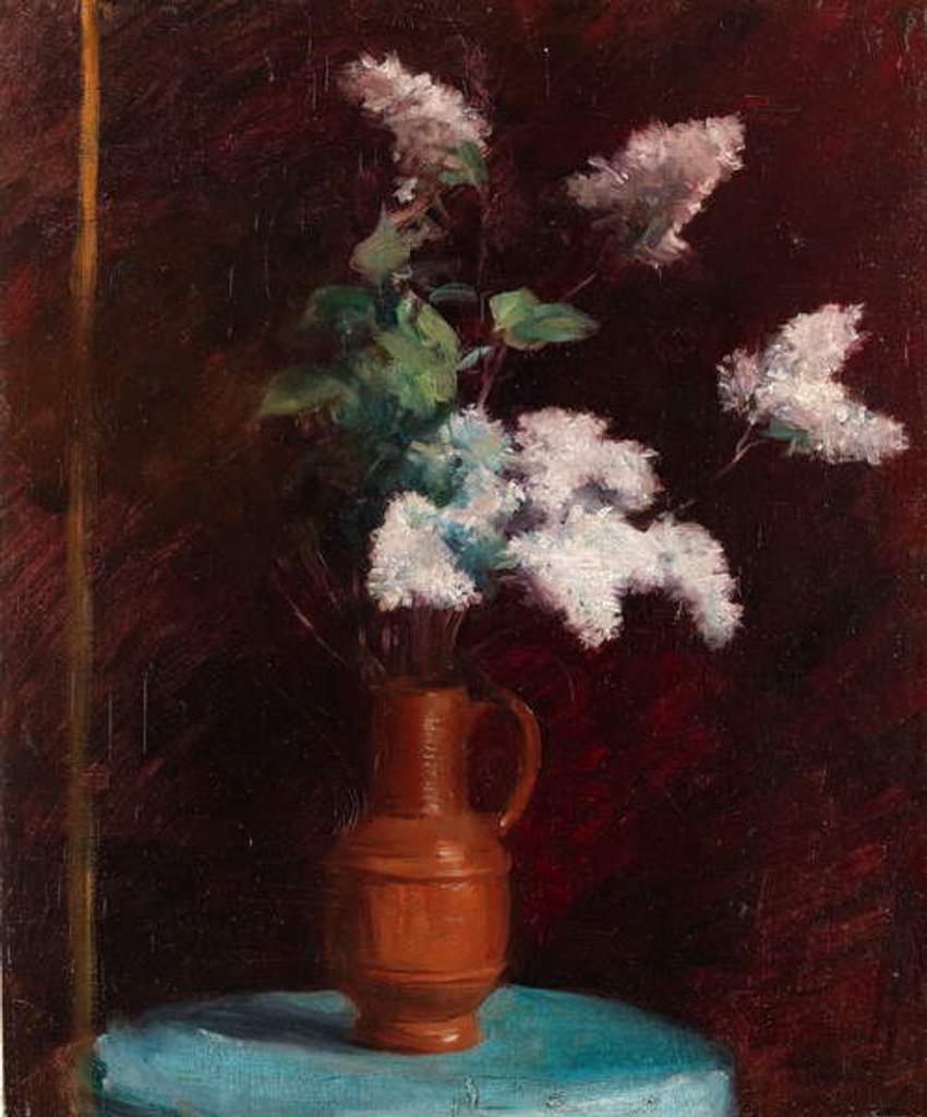 Detail of Still life with White Lilacs by Albert de Belleroche