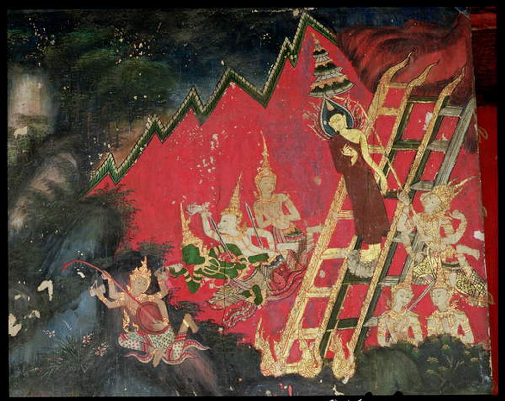 Detail of Buddha Descending from Heaven by Thai School