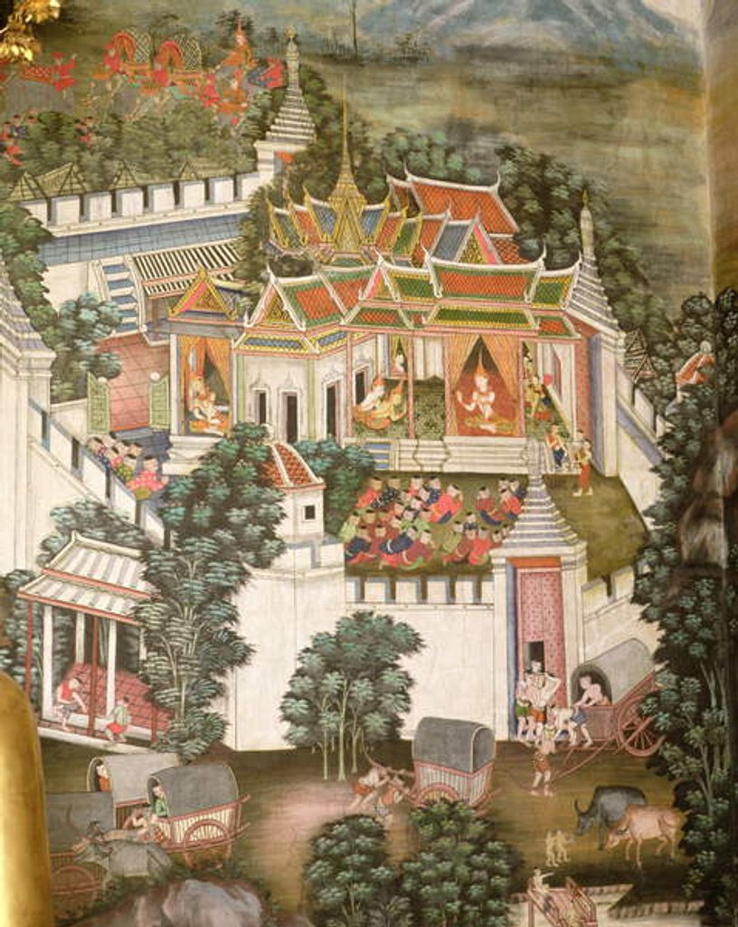 Detail of A Fortified Palace by Thai School