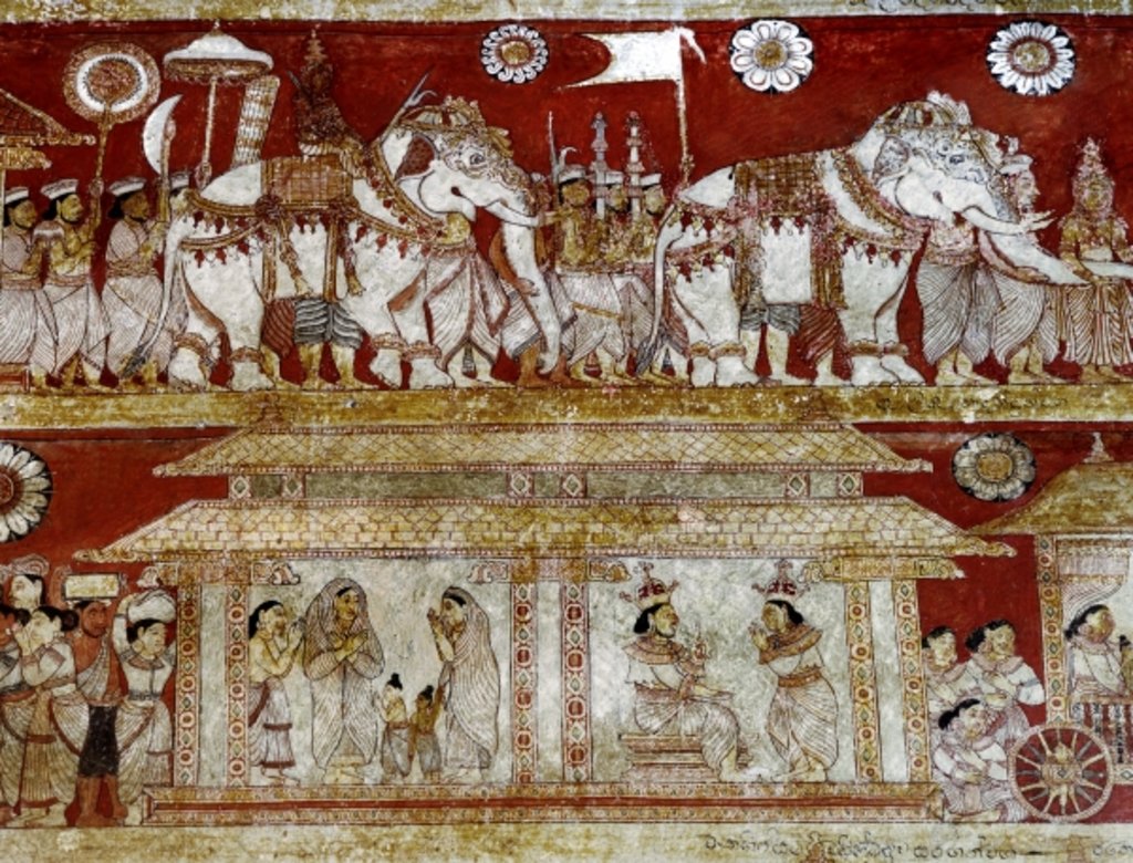 Detail of Detail of wall painting in the Degaldoruwa Vihraya Temple by Sri Lankan School