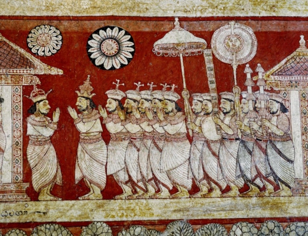 Detail of Detail of wall painting in the Degaldoruwa Vihraya Temple by Sri Lankan School