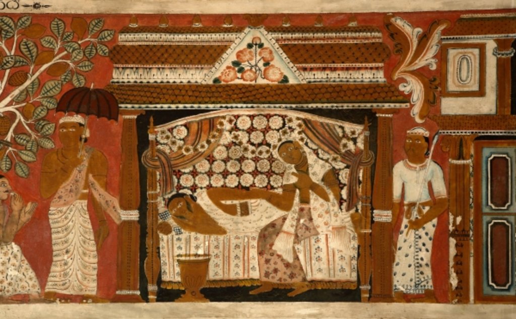 Detail of Wall painting in the Image House of the Subdharama Temple, Dehiwala by Sri Lankan School